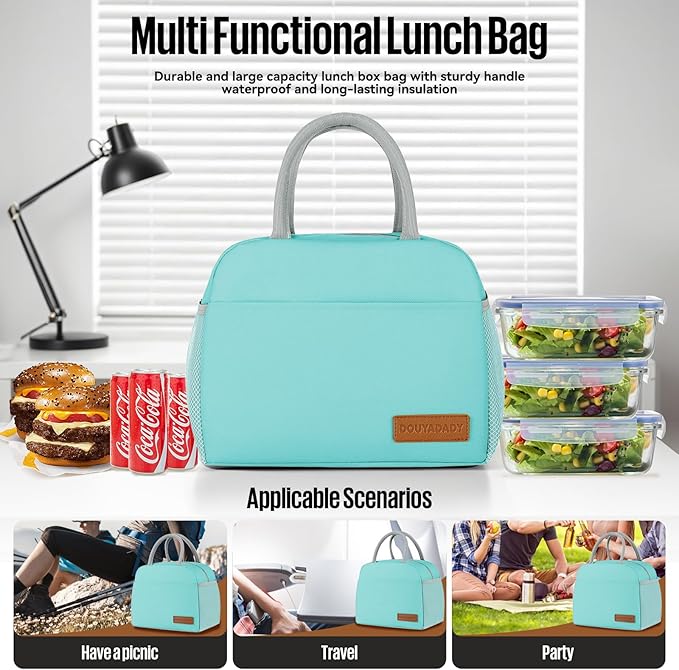 Lunch Bag Women/Men Lunch Box Women/Men (Cyan)