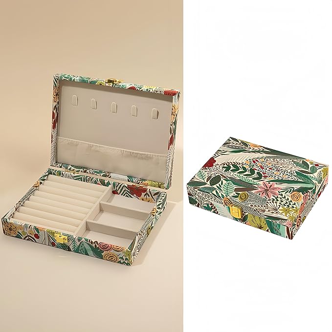 Jewelry Box Flower Display Storage Holder Boxes for Girls Womens Earring, Necklace, Rings,Bracelets