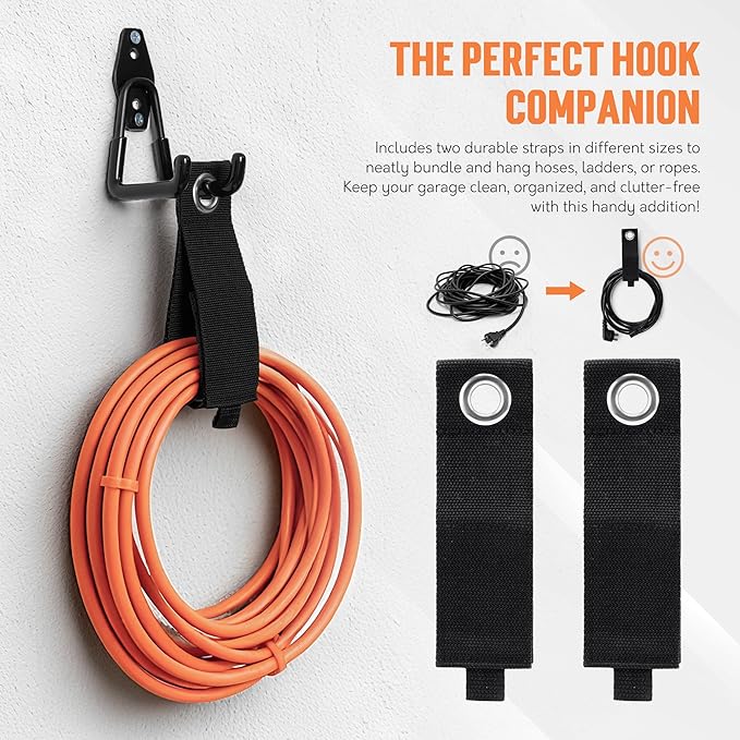 TONDA Garage Hooks, 20 Pack Garage Organization, Wall Storage Hooks Heavy Duty for Hanging Bike, Ladder, Garden Tools, Hose and Ropes, Black