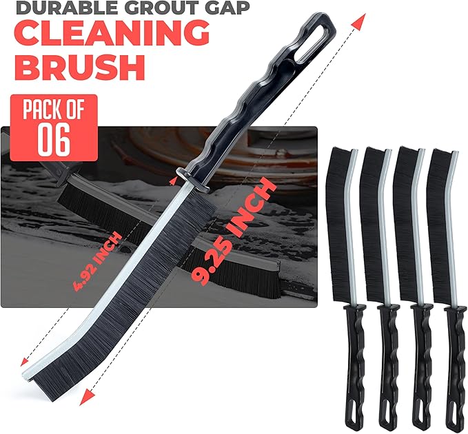 6 Pcs Crevice Cleaning Brush for Household Use, Hard Bristle Gap Cleaning Brush, Grout Gap Cleaning Supplies for Bathroom, Kitchen, & Shower, New 2025 Multifunctional Cleaning Tool