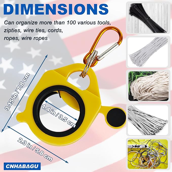 Zip Tie Holder Organizer Cable Tie Organizer Holder for Tool Belt Strong Efficient Solution for Electrician Zip Ties Holder Reusable Portable Safety(Yellow, 4 Pack)