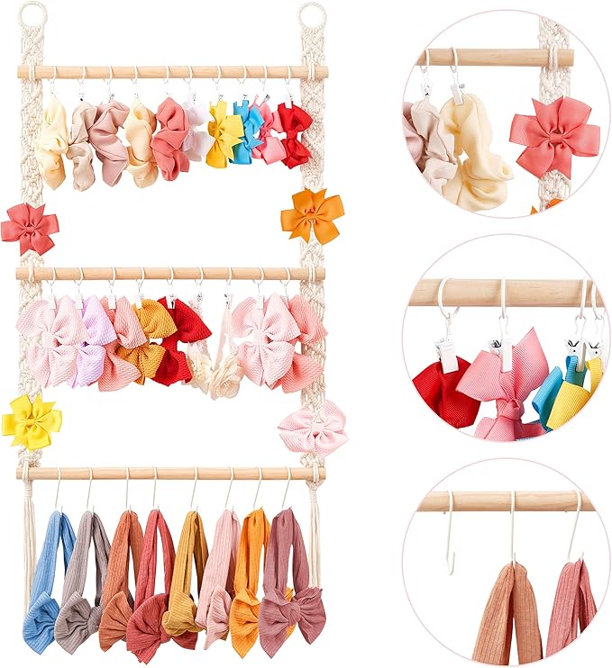 Dahey Hair Clip Organizer and Hair Bows Organizer for Girls Hair Accessories Organizer Bedroom Bathroom College Dorm Room Decor for Women and Girls