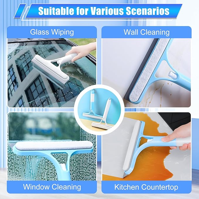 3 in 1 Spray Squeegee, 3 in 1 WindowSqueegee Cleaner, Spray WindowSqueegee Cleaner Tool with SprayBottle, for Car, Window (White)