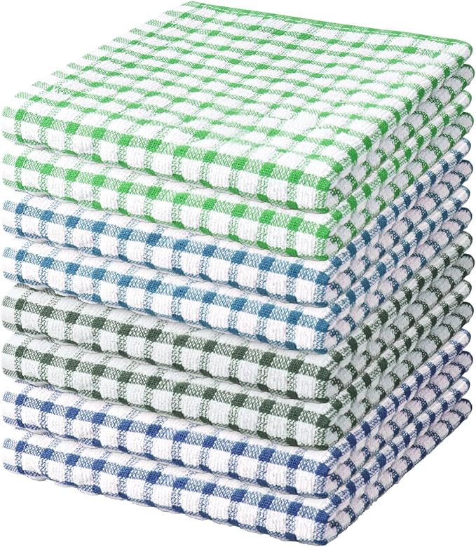 Nialnant 8 Pcs Kitchen Dish Rags,100% Cotton Soft Absorbent Quick Drying Dish Cloths for Kitchen,Washing Dishes,Cleaning rags-11 x 11In