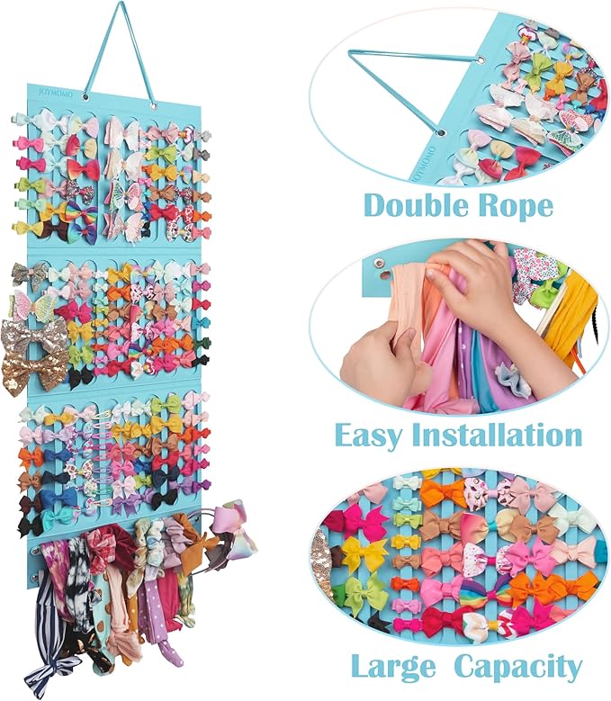 Hair Bow Holder Organizer For Girls Hanging Bow Holder For Girls Hair Accessories Storage Organizer For Headbands, Hair Clips, Hair Ties, Scrunchies (Without Hair Bows) (blue)