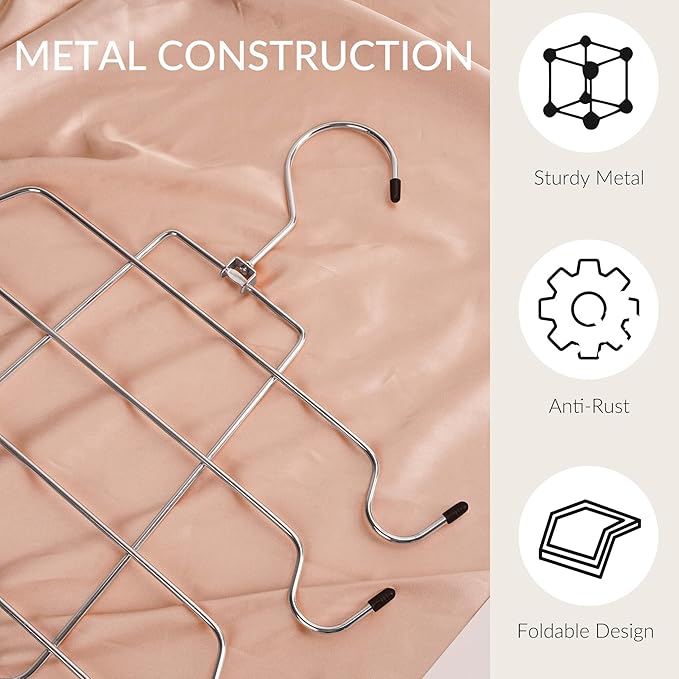 ZEDODIER 6 Pack Tank Top Hanger Space Saving, Bra Hangers for Closet Organizer, Hanging Bra Organizer Tank Tops Holder with 48 Hooks, Metal Closet Organizers and Storage Small Space Solutions, Silver