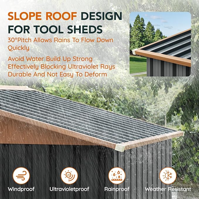 6x4FT Multi-Used Shed & Outdoor Storage,Steel Tool Shed with Frame Floor,Lockable Doors,Window,Vent,Compact Metal Tool Garden Shed for Garden, Backyard, Patio, Lawn and Various Storage(Matte Gray)