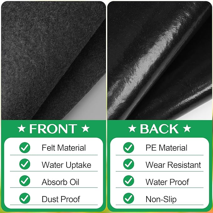 ToLanbbt Outdoor Storage Shed Floor Mat, 8.2 x 8.2 FT Waterproof Carport Mat, Washable Furniture Pad with Non Slip Backing for Dust, Oil, Protection, Storage Shed Not Included