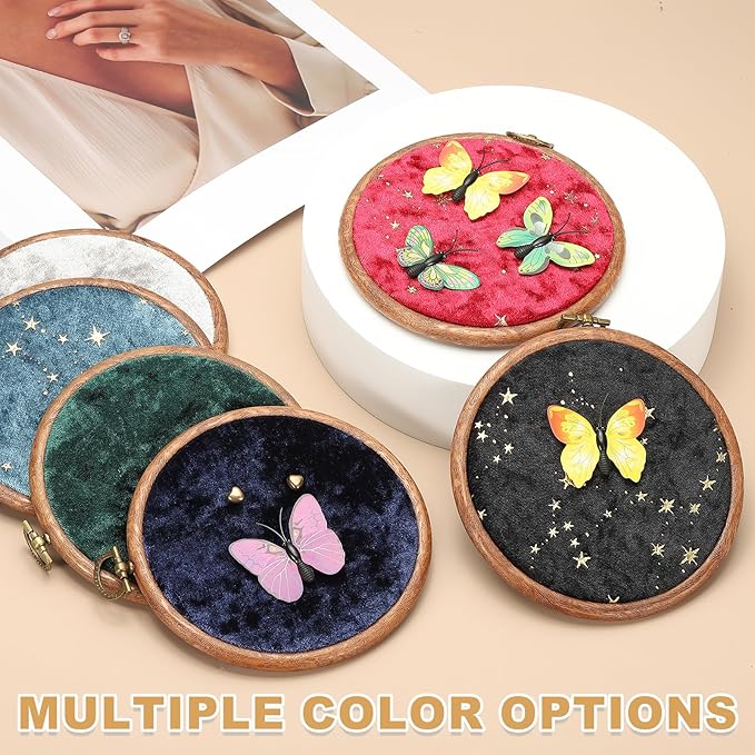 uxcell Round Pin Display Board, Velvet Wall Hanging Brooch Jewelry Display Stand Storage Holder for Enamel Pins Badges Brooches Jewelry, Wine Red