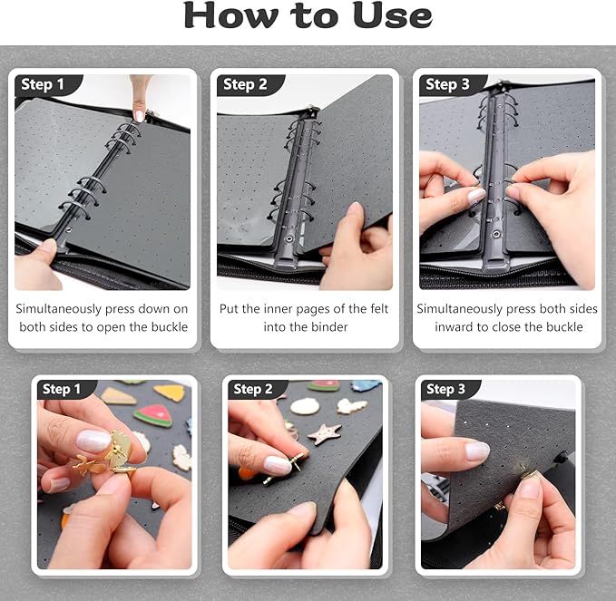 Enamel Pin Display Book Pin Collection Binder Holder Trading Book with 8-Page Display Boards A5 Brooch Pin Storage Organizer Binder Album for Travel Collectors (Dark Grey)