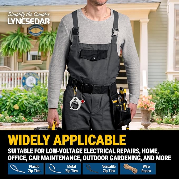 Zip Tie Holder, 2 Pack White & Yellow Reusable Cable Tie Holder, No.5 Carabiner, ABS Plastic, Outdoor Use, Heavy Duty Ziptie Organizer Clip for Electrician Tool Belt Wrap Storage Container