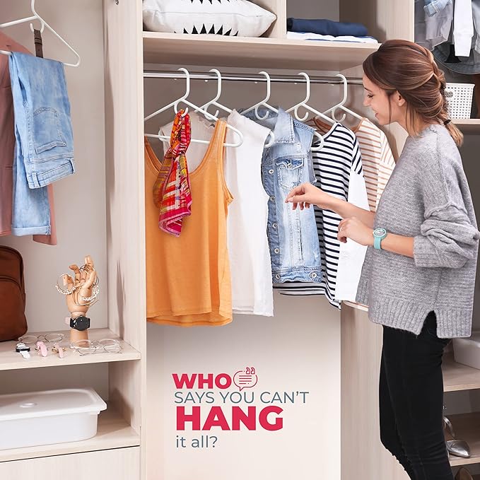 Neaties Heavy Duty Clothes Hangers 100+ Pack (216 Count) – Made in The USA – 8lb Capacity Plastic Hangers for Adult Clothing – Durable for Pants, Coats, Jackets, or Jeans – White