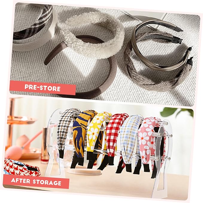 Acrylic Headband Holder Display Stand for Women Hair Accessory Organizer for Home Shops Space-saving Headwear Rack Simplifies Hair Accessory Storage Keeps Your Collection Neat