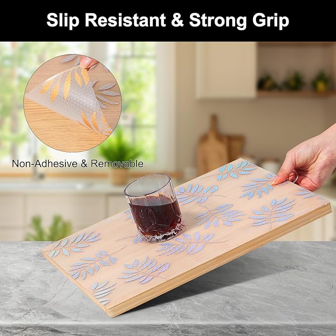 Cooyes Shelf Liner – Premium Non-Adhesive Cabinet & Drawer Liner for Kitchen – Waterproof Shelf Paper with Modern Pattern – Durable EVA Cabinet Mat – Easy to Cut （17.5" W x 360" L）