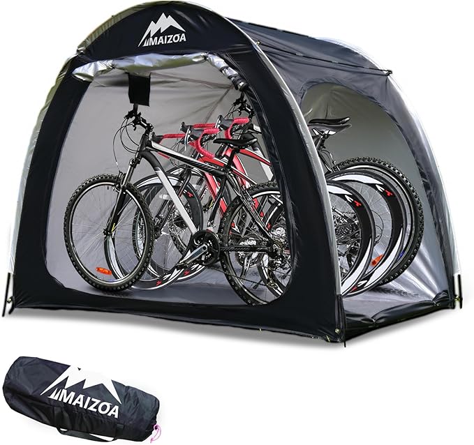 Bike Storage Shed Tent, 82*65*59 Inches, Outdoor Portable Storage Shelter for 4-5 Bicycles, 210D Oxford Fabric PU4000 Waterproof, Suitable for Storing Bicycles, Motorcycles and Various Tools