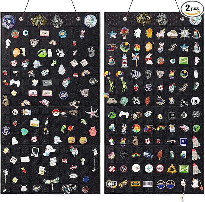 2 PCS L-170 Slots Wall Hanging Brooch Pin Organizer,Pins Collection Display Case,Brooch Collection Storage Holder(Not Include any Accessories)
