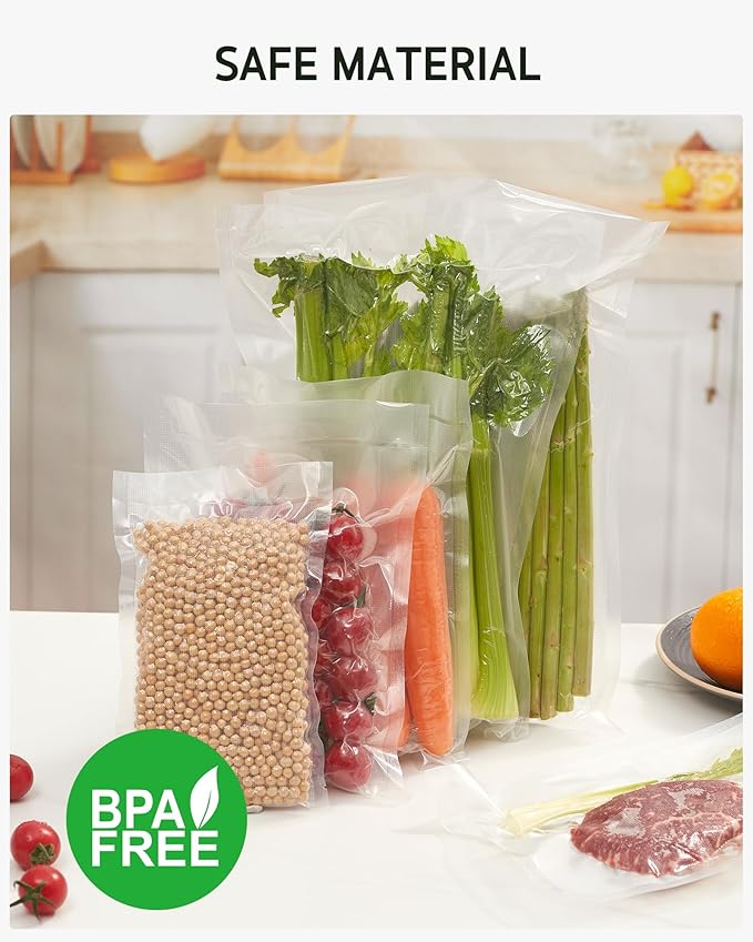 Syntus Vacuum Sealer Bags for Food, 100 Count Gallon 11" x 16" Commercial Grade PreCut Bag, BPA Free Food Vac Bags for Storage, Meal Prep or Sous Vide