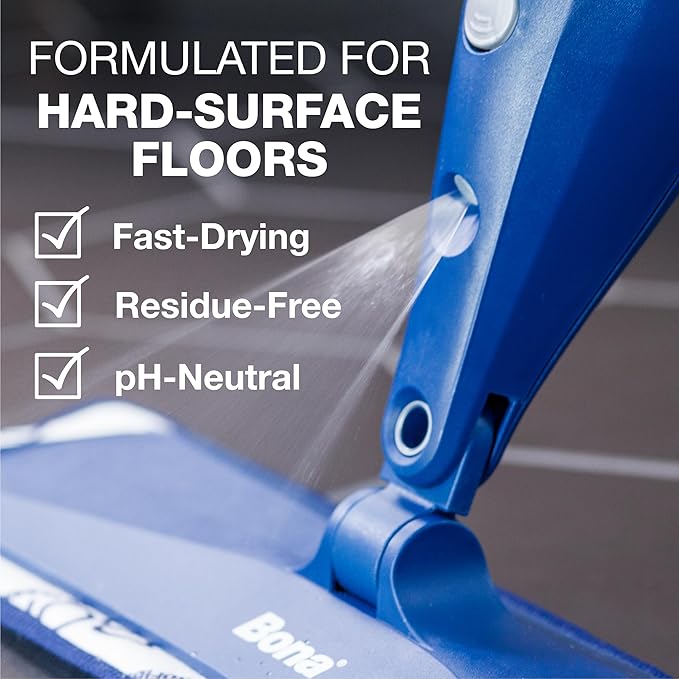 Bona Premium Motion Multi-Surface Floor Spray Mop - Includes Multi-Surface Floor Cleaning Solution and Machine Washable Microfiber Cleaning Pad - for Stone, Tile, Laminate, and Vinyl Floors