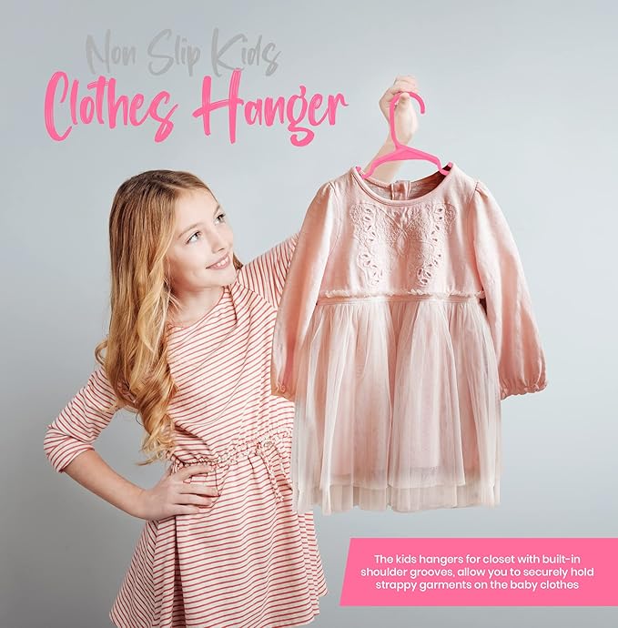 Utopia Home 40 Pack Kids Hangers - 11.5 Inch Plastic Baby Hangers for Closet - Childrens Hanger for Clothes & Infant Hanger for Closet - for Everyday Standard Use (Pink)