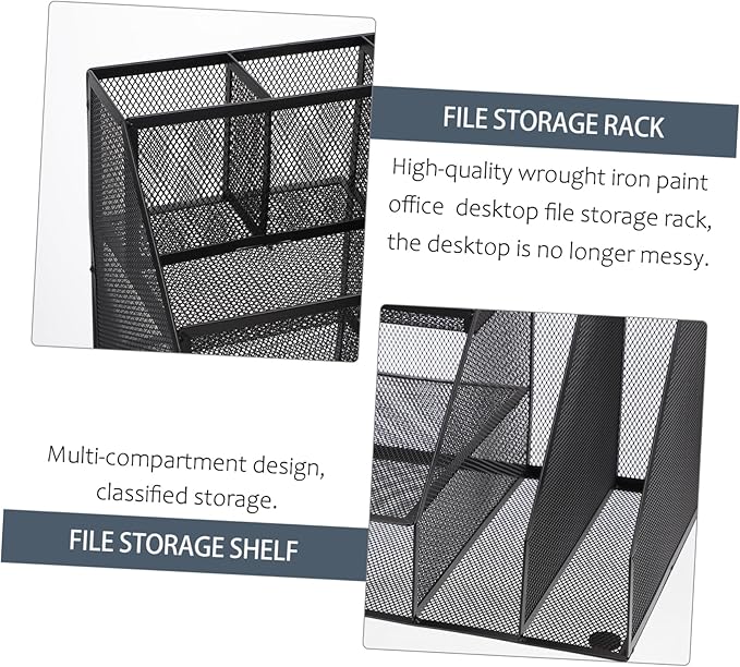 NUOBESTY Creative Multi-compartment Office Storage Rack Stylish Document Organizer for Desktop Material for Home Office Study Use Keeps Workspace Neat and Tidy