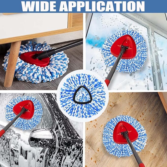 2-Pack Spin Mop Replacement Head for O-Ceda RinseClean Spin Mop Refill 2-Tank System Microfiber Deep Cleaning Machine Washable and Easy-to-Replace