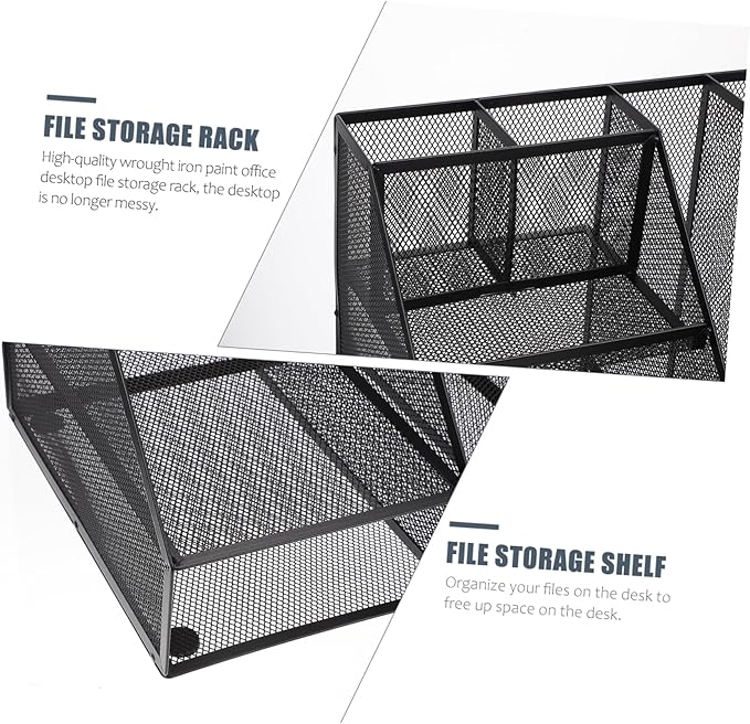 NUOBESTY Creative Multi-compartment Office Storage Rack Stylish Document Organizer for Desktop Material for Home Office Study Use Keeps Workspace Neat and Tidy