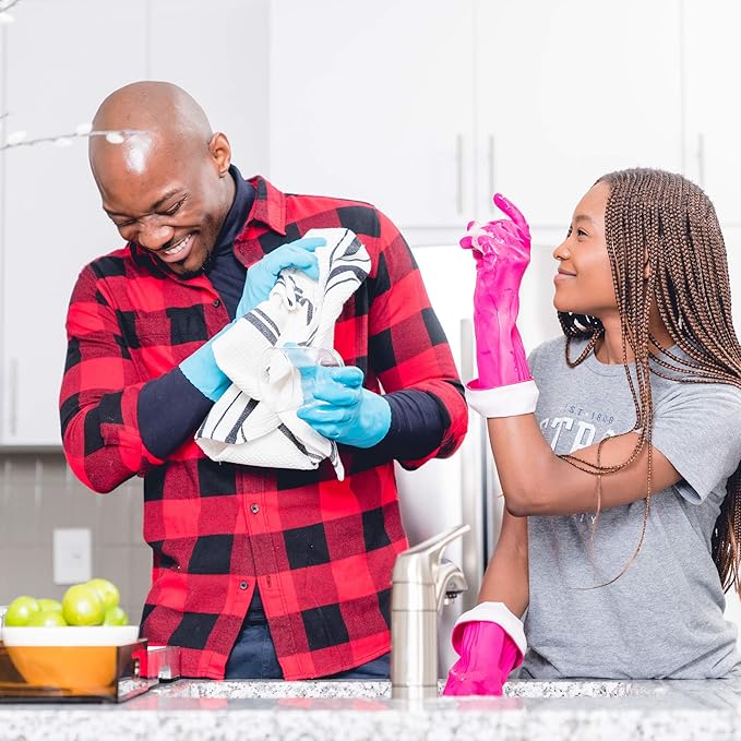 O-Cedar Playtex Gloves Living Reuseable Rubber Cleaning Gloves, Premium Protection, Size - Medium (1 Pair) - 4 Pack