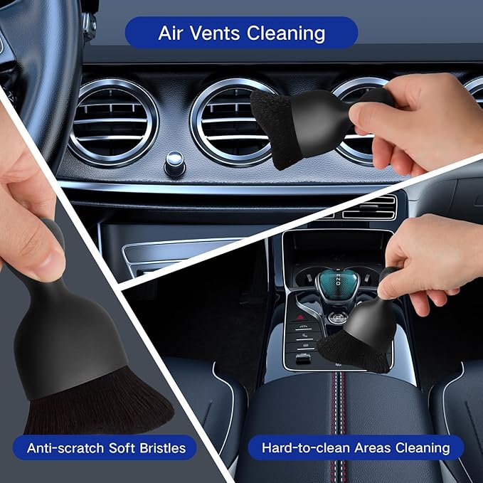 10pcs Windshield Cleaner Tool, Car Window Cleaning Wash Kit with 4 Reusable Microfiber Pads 1 Spray Bottle and Extendable Handle Auto Glass Wiper Kit, Blue&Green