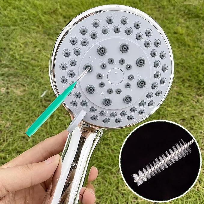 15pcs Shower Head Cleaning Brushes, Picks, Small Hole Gap Showerhead Cleaner Picks, Anti Clogging Green Shower Nozzle Household Tool for Bathroom Crevice