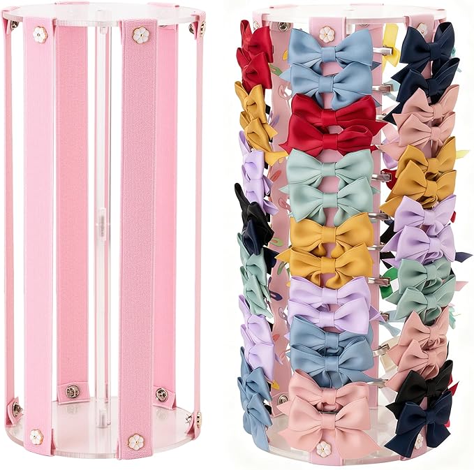 Bow Organizer for Girls - Large Capacity Hair Clip Organizer, Effortless Hair Bow Holder for Home Dresser, Perfect for Gifting, Essential Storage Solution for Girls