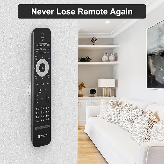 Magnetic Remote Control Holder Wall Mount, 4 Pack Upgrade Remote Control Organizers Storage Self-Adhesive TV Remote Control Caddy for Back of TV White