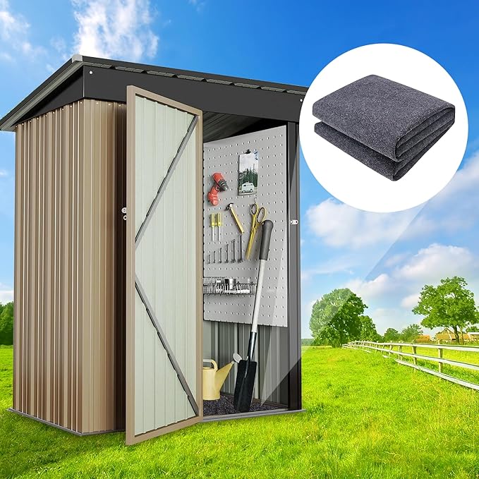 5 x 3 FT Outdoor Storage Shed Floor Mat Waterproof Small Shed Flooring Mat Washable Carport Furniture Dustproof Anti-Slip Pad for Protect Shed Flooring from Wear - Tool Shed Not Included