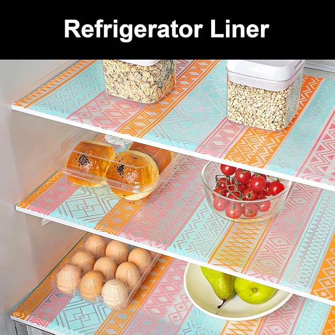 Cooyes Shelf and Drawer Liners for Kitchen Cabinets, Non Adhesive Cabinet Liner, EVA Waterproof Durable Non-Slip Drawer Mats for Shelves, Refrigerator, Storage, Desks（11.8" W x 118" L）