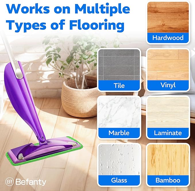 4 Pack Reusable Mop Pads, Compatible with Wet Jet, Wet Pads Refill for WetJet, Microfiber Cloths for Hardwood Floors Cleaning, Machine Washable Mop Pads, Wet Dry Use, Scraper Included