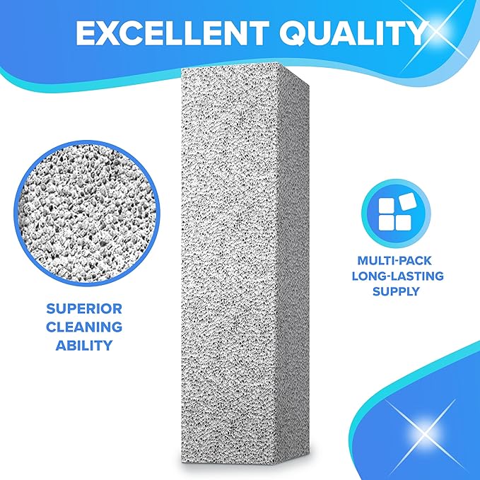 DISIWENE Pumice Cleaning Stone with Handle Toilet Bowl Cleaner Hard Water Ring Remover for Bath/Pool/Kitchen/Household Cleaning (14, 14 Pack (No Handle))