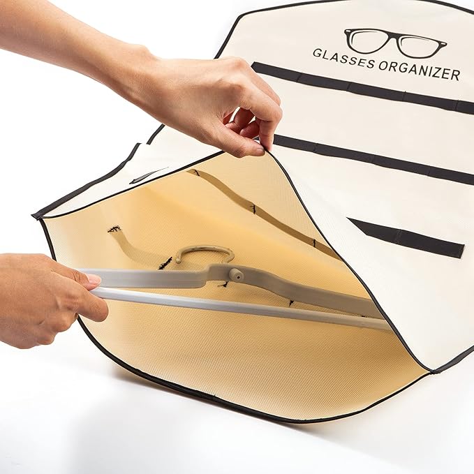 TRIUMPH VISION Hanging Sunglasses Organizers Eyeglasses Holder Stand, 40 Slots Eyeglass Case Eyewear Wall Organizer Multiple Eyeglasses Storage Sunglass Wall Mount Glasses Case Foldable Travel