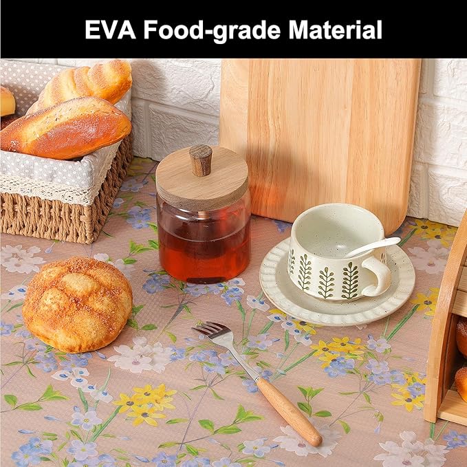 Cooyes Shelf Liner – Premium Non-Adhesive Cabinet & Drawer Liner for Kitchen – Waterproof Shelf Paper with Modern Pattern – Durable EVA Cabinet Mat – Easy to Cut （12" W x 240" L）