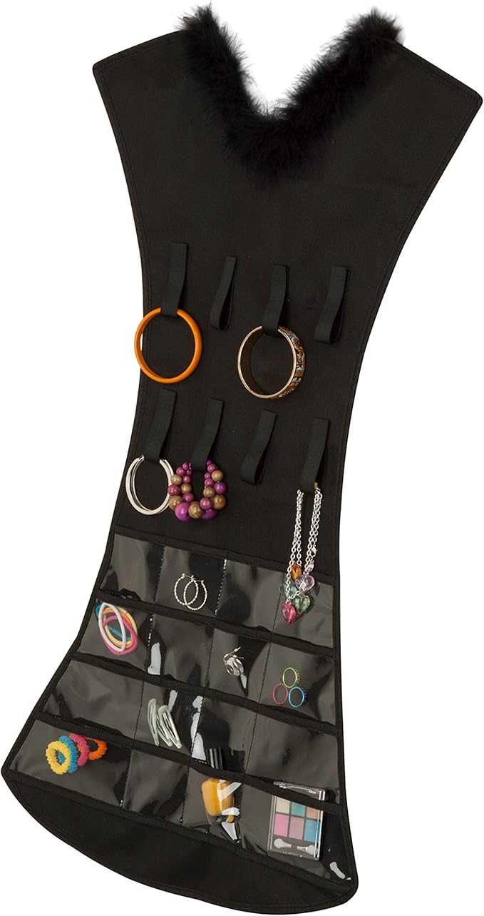 Honey-Can-Do SFT-03618 Dress Jewelry Organizer, Black