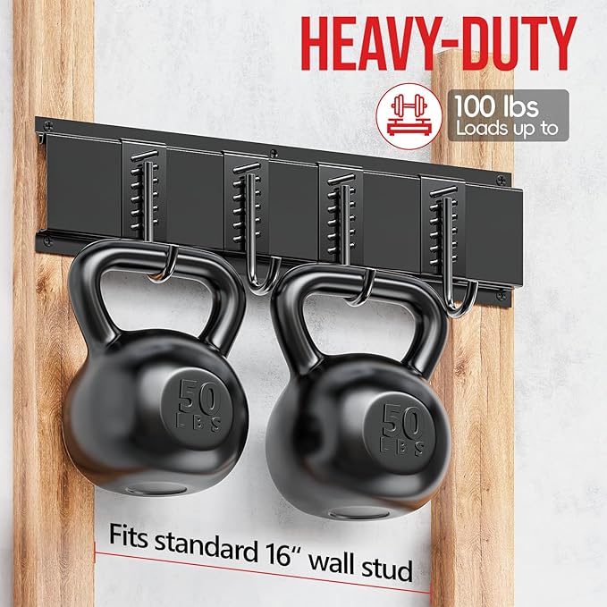 16.5" Garage Organization Wall Mount, Heavy Duty Garden Tool Rack, Hanging Storage Rack for Yard Tools, Shed (16.5 Inches)