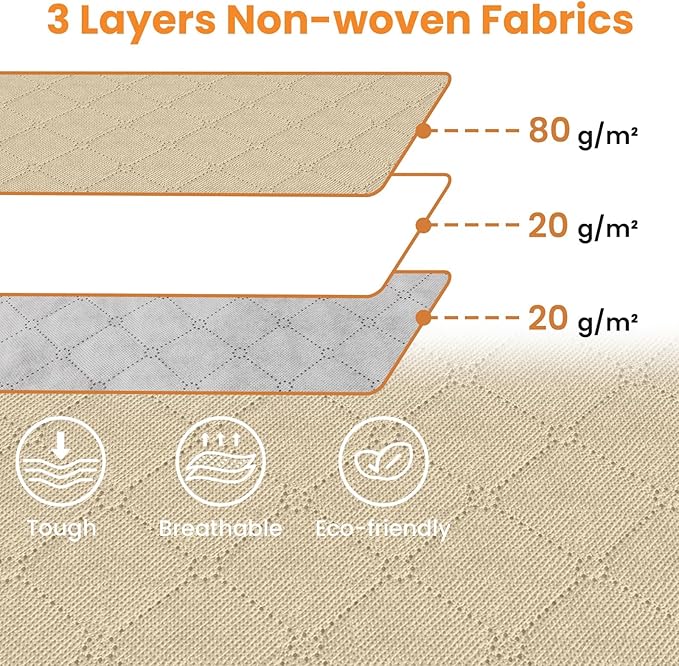 Fab totes 24 Gallons Clothes Storage, Foldable Thick Fabric Blanket Storage Bags, Containers for Organizing Bedroom, Closet, Clothing, Comforter, Organization with Handle (10 Pack,Beige)