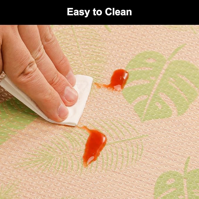 Cooyes Shelf Liner – Premium Non-Adhesive Cabinet & Drawer Liner for Kitchen – Waterproof Shelf Paper with Modern Pattern – Durable EVA Cabinet Mat – Easy to Cut (17.5" W x 78.7" L)