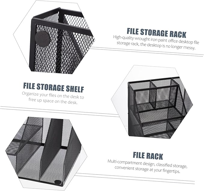 NUOBESTY Creative Multi-compartment Office Storage Rack Stylish Document Organizer for Desktop Material for Home Office Study Use Keeps Workspace Neat and Tidy