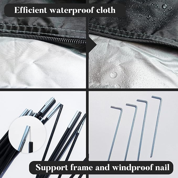 Bike Storage Shed Tent, 82*65*59 Inches, Outdoor Portable Storage Shelter for 4-5 Bicycles, 210D Oxford Fabric PU4000 Waterproof, Suitable for Storing Bicycles, Motorcycles and Various Tools