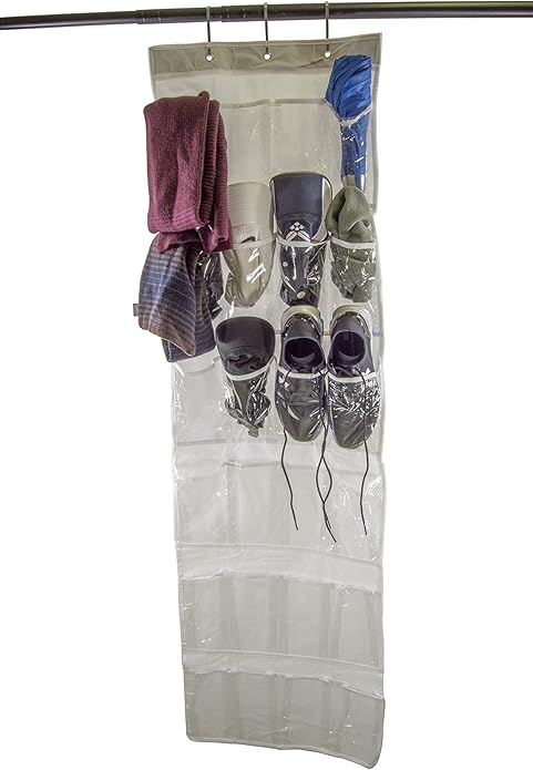 SciencePurchase Hanging Shoe Organizer with 24 Pockets (Holds 12 Pairs)