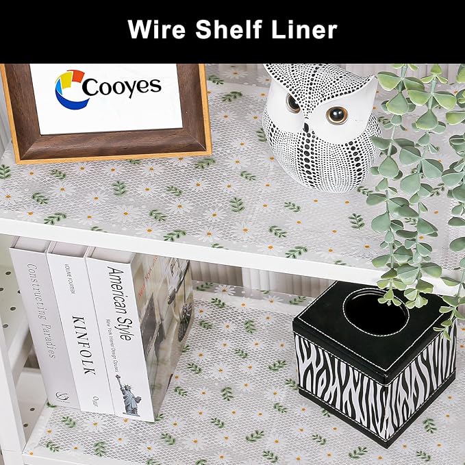 Cooyes Shelf Liner – Premium Non-Adhesive Cabinet & Drawer Liner for Kitchen – Waterproof Shelf Paper with Modern Pattern – Durable EVA Cabinet Mat – Easy to Cut （12" W x 240" L）