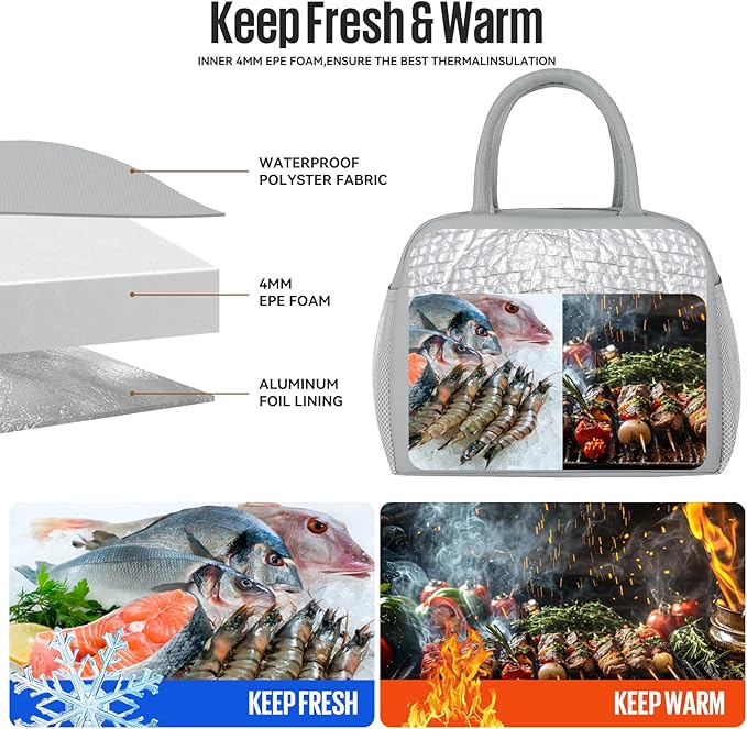 Lunch Bag Women/Men Lunch Box Women/Men (grey)