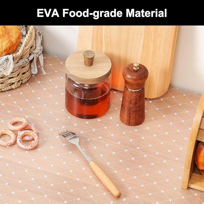 Cooyes Shelf Liner – Premium Non-Adhesive Cabinet & Drawer Liner for Kitchen – Waterproof Shelf Paper with Modern Pattern – Durable EVA Cabinet Mat – Easy to Cut （24" W x 360" L）