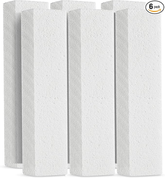 FALAMON 6 Pack Pumice Stone for Toilet Bowl Cleaning, Scouring Stick Remove Hard Water Rings, Calcium Buildup and Rust, Pumice Cleaning Bar for Tile Bath-tub
