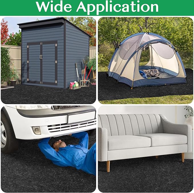 ToLanbbt Outdoor Storage Shed Floor Mat, 8.2 x 6 FT Waterproof Carport Mat, Washable Furniture Pad with Non Slip Backing for Dust, Oil, Protection, Storage Shed Not Included