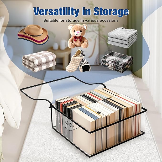 Clear Hat Storage Bag, Cowboy Women Hat Organizer with Handle, Large Capacity for Cloth, Books, Blanket, Travel， Dorm